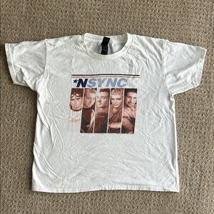 Gildan White NSYNC Graphic Tee - youth medium